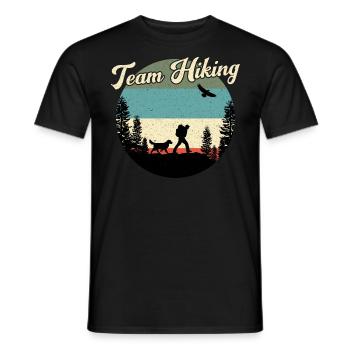 Randonneurs Randonnée hez hund Dog Team Montagne Alpes - T-shirt homme - noir - Devant - AI Model Male 178 light (178cm)
