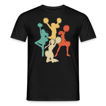 Retro Cheerleader Shirt für Damen Herren Vintage - Männer T-Shirt - Schwarz - Vorne - AI Model Male 178 light (178cm)