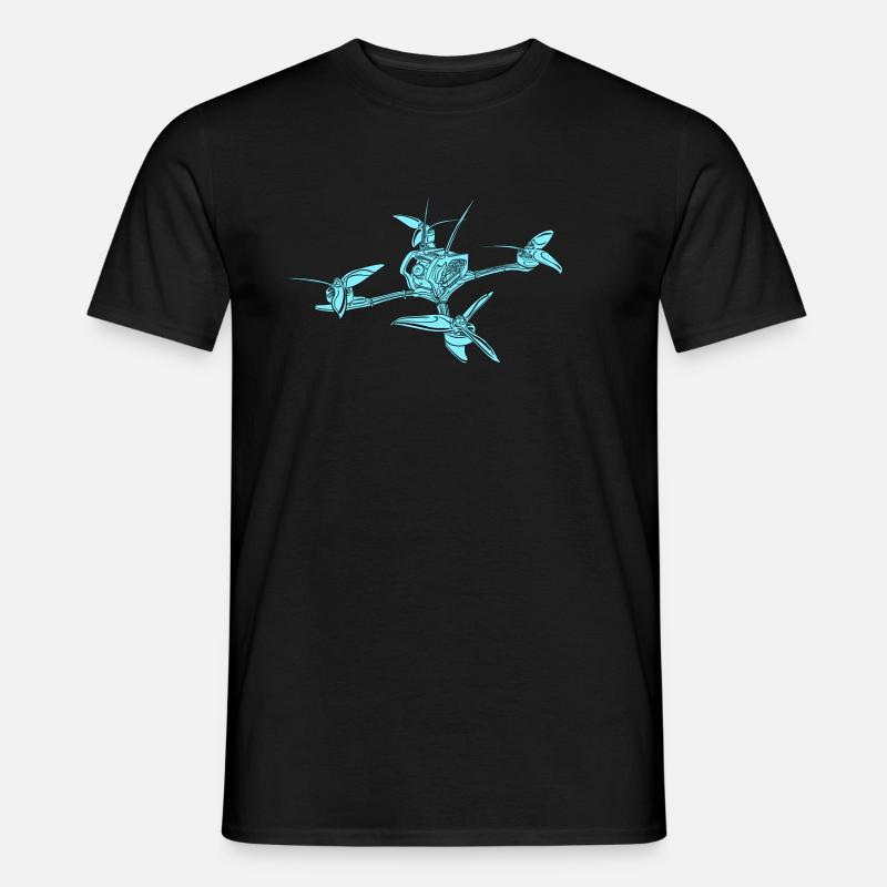 Blue fpv drone /racingdrone / pilot drone - Men’s T-shirt - black