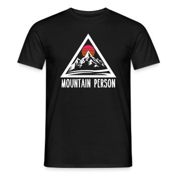 Mountain Person - Mountains Skiing Winter Snowboard - Men's T-Shirt - black - Front - AI Model Male 178 light (178cm)