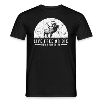 Live Free or Die New Hampshire Hiking - Men's T-Shirt - black - Front - AI Model Male 178 light (178cm)
