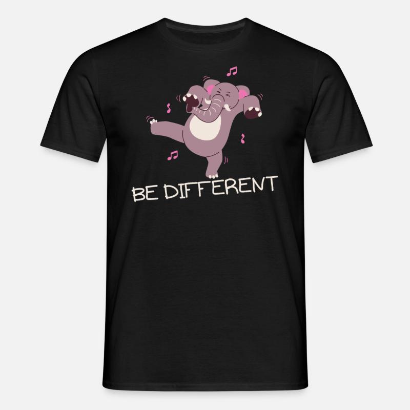 Be different Elefant Lustiges Geschenk - Männer T-Shirt - Schwarz
