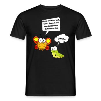 lustiges Schmetterling Raupen Dising - Männer T-Shirt - Schwarz - Vorne - AI Model Male 178 light (178cm)