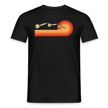 Retro Dart Board Shirt Dart Player Gifts Throwing - Men's T-Shirt - black - Front - AI Model Male 178 light (178cm)