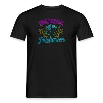 Lineman Pole 80s Professional Poledancer Geschenk - Männer T-Shirt - Schwarz - Vorne - AI Model Male 178 light (178cm)