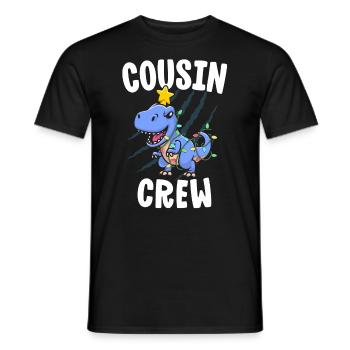 Cousin Crew Shirt für Kinder Weihnachten T Rex - Männer T-Shirt - Schwarz - Vorne - AI Model Male 178 light (178cm)