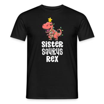 Sistersaurus Rex Girl Matching Dino Family - Men's T-Shirt - black - Front - AI Model Male 178 light (178cm)