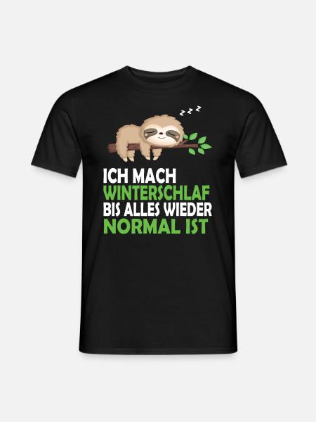 Faultier Nachthemd Schlafshirt Pyjama Schlafanzug - Männer T-Shirt - Schwarz