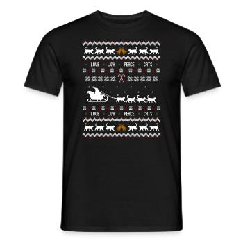 Chats Noël Noël laid - T-shirt homme - noir - Devant - AI Model Male 178 light (178cm)