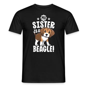 Ma soeur est une chemise Beagle Chemise Beagle pour enfants - T-shirt homme - noir - Devant - AI Model Male 178 light (178cm)