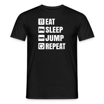 Trampolinturner essen Schlafsprung-Wiederholungsgeschenk - Männer T-Shirt - Schwarz - Vorne - AI Model Male 178 light (178cm)