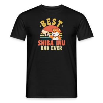 Shiba Inu Bestes Shiba Inu Papa Geschenk - Männer T-Shirt - Schwarz - Vorne - AI Model Male 178 light (178cm)