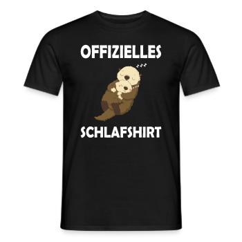 Otter Marder Schlafshirt Pyjama Nachthemd Geschenk - Männer T-Shirt - Schwarz - Vorne - AI Model Male 178 light (178cm)