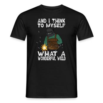 Schweißer Schweißen Schweißerhelm Metaller - Männer T-Shirt - Schwarz - Vorne - AI Model Male 178 light (178cm)