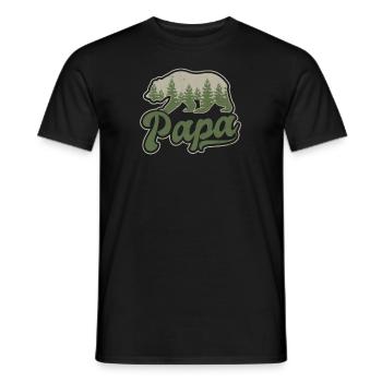 Cadeau en bois de la forêt de Papa Bear - T-shirt homme - noir - Devant - AI Model Male 178 light (178cm)