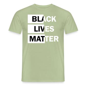 Black Lives Matter - T-shirt homme - vert sauge - Devant - AI Model Male 178 light (178cm)