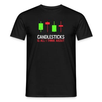 Aktienhandel denken über Candlesticks Geschenk - Männer T-Shirt - Schwarz - Vorne - AI Model Male 178 light (178cm)