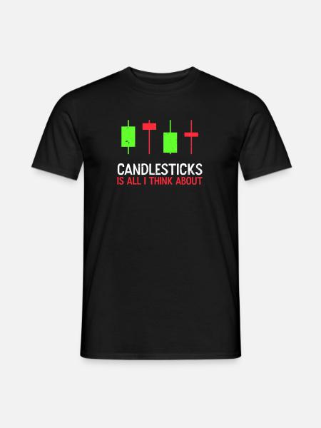 Stock Trading Pensez Candlesticks Cadeau - T-shirt homme - noir