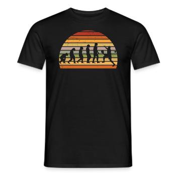 Playing Padel Vintage Padel Players Evolution - Men's T-Shirt - black - Front - AI Model Male 178 light (178cm)