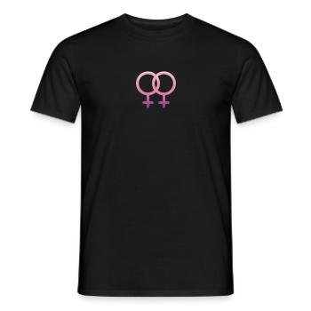 Lesbian Symbols Double Female Sign - Männer T-Shirt - Schwarz - Vorne - AI Model Male 178 light (178cm)