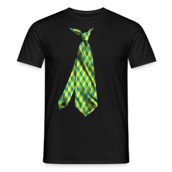 motif coloré imprimé de cube isométrique de cravate - T-shirt homme - noir - Devant - AI Model Male 178 light (178cm)