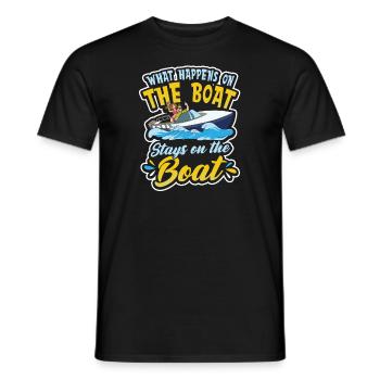 Kapitän, was auf dem Boot passiert, bleibt auf dem Boot - Männer T-Shirt - Schwarz - Vorne - AI Model Male 178 light (178cm)