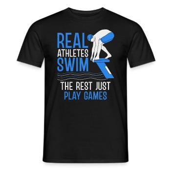 Natation Natation Nageurs Club de natation - T-shirt homme - noir - Devant - AI Model Male 178 light (178cm)