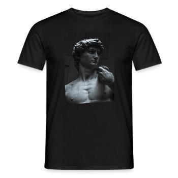 David by Michelangelo art sculpture - Men's T-Shirt - black - Front - AI Model Male 178 light (178cm)