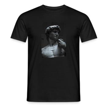 David by Michelangelo art sculpture - Men's T-Shirt - black - Front - AI Model Male 178 light (178cm)