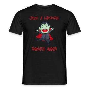 Funny Save A vampire Donate Blood - Männer T-Shirt - Schwarz - Vorne - AI Model Male 178 light (178cm)