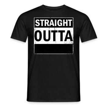 Straight Outta your text / ton texte idée de cadeau - T-shirt homme - noir - Devant - AI Model Male 178 light (178cm)