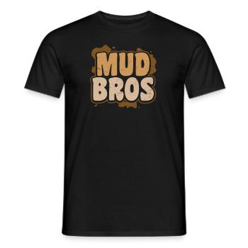 Mud Run Mud Bros - Men's T-Shirt - black - Front - AI Model Male 178 light (178cm)
