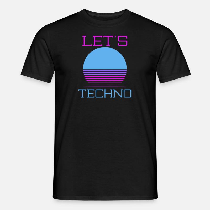 Techno Music Let es Techno - Männer T-Shirt - Schwarz