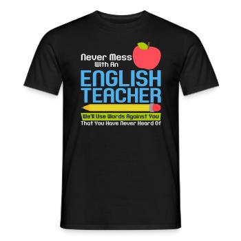 Lustig Englischlehrer Lehrerin Englisch Vokabeln - Männer T-Shirt - Schwarz - Vorne - AI Model Male 178 light (178cm)
