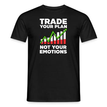 Stock Trading Trade Your Plan Not Your Emotions - Men's T-Shirt - black - Front - AI Model Male 178 light (178cm)