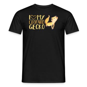Leoparden Gecko Reptil Eidechse Reptilien - Männer T-Shirt - Schwarz - Vorne - AI Model Male 178 light (178cm)