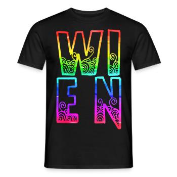 wien rs regenbogen - Männer T-Shirt - Schwarz - Vorne - AI Model Male 178 light (178cm)