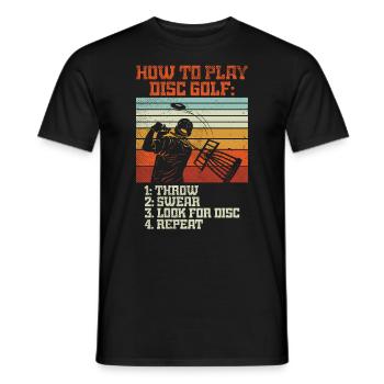 How To Play Disc Golf Frisbee Golf Frolf - T-shirt homme - noir - Devant - AI Model Male 178 light (178cm)