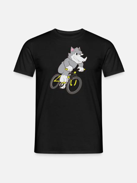 Mountain Bike Wolf - Men's T-Shirt - black