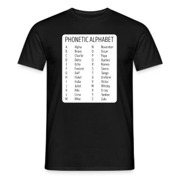 Flugzeug Pilot Fluglotse Phonetisches Alphabet - Männer T-Shirt - Schwarz - Vorne - AI Model Male 178 light (178cm)