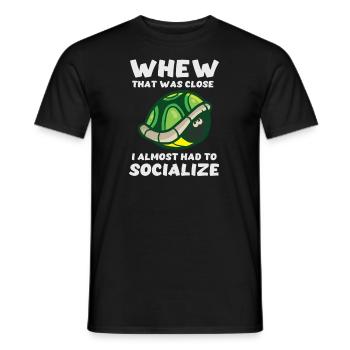 Drôle de tortue a presque dû socialiser - T-shirt homme - noir - Devant - AI Model Male 178 light (178cm)