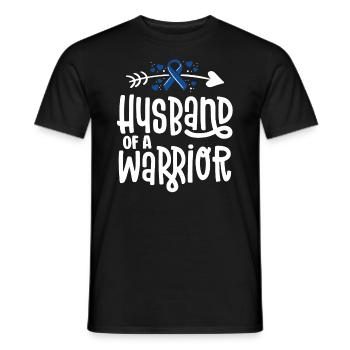 Ehemann einer Kriegerfamilie Blue Darmkrebs - Männer T-Shirt - Schwarz - Vorne - AI Model Male 178 light (178cm)