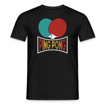 Ping Pong ping-pong Raquette de ping-pong Vintage - T-shirt homme - noir - Devant - AI Model Male 178 light (178cm)