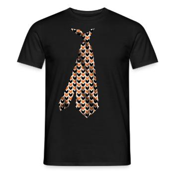 printed necktie t-shirt design happy halloween - Men's T-Shirt - black - Front - AI Model Male 178 light (178cm)