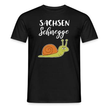 Sachsenschnegge Sächischer Dialekt - Männer T-Shirt - Schwarz - Vorne - AI Model Male 178 light (178cm)