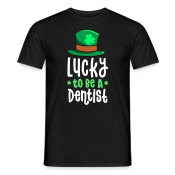 Chanceux d’être un dentiste St Patricks Day Shamrock - T-shirt homme - noir - Devant - AI Model Male 178 light (178cm)