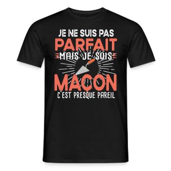 Maçon Ouvrier Bâtiment Métier Brique Cadeau Noël - T-shirt homme - noir - Devant - AI Model Male 178 light (178cm)