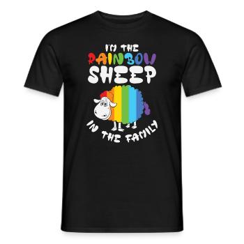 I'm The Rainbow Sheep In The Family LGBTQ - Men's T-Shirt - black - Front - AI Model Male 178 light (178cm)