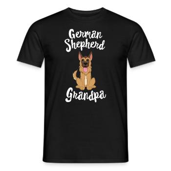 Berger allemand Grand-père Pawpa Chien Grands-parents - T-shirt homme - noir - Devant - AI Model Male 178 light (178cm)