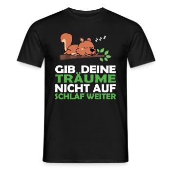 Schlafshirt Pyjama Schlafanzug Eichhörnchen - Männer T-Shirt - Schwarz - Vorne - AI Model Male 178 light (178cm)